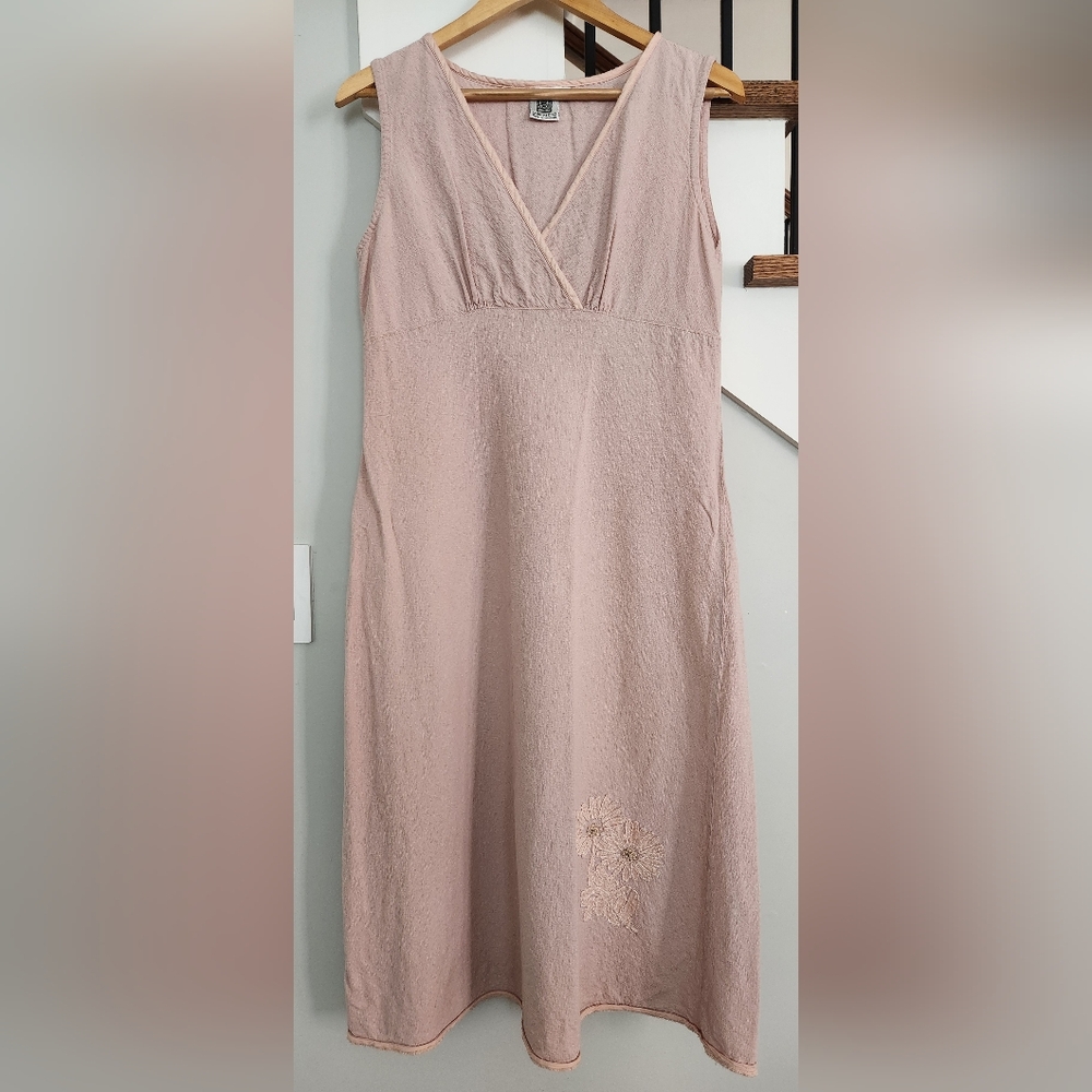 Vintage USINDO Linen Blend Pink Dress - Size Large